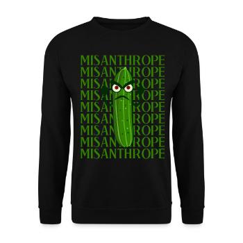 Misanthrope Grumpy Cucumber Dislike - Unisex Sweatshirt - black - Front - Alina (178cm) & Michal (187cm)