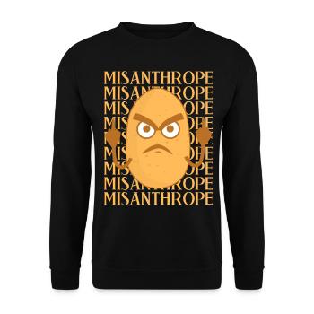 Misanthropist Grumpy Potato Misanthrope - Unisex Pullover - Schwarz - Vorne - Alina (178cm) & Michal (187cm)