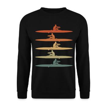 Rowing Club Paddle Retro Rowing Boat - Unisex Pullover - Schwarz - Vorne - Alina (178cm) & Michal (187cm)