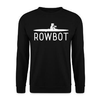 Rowing Club Robot Retro Rowing Boat - Unisex Pullover - Schwarz - Vorne - Alina (178cm) & Michal (187cm)