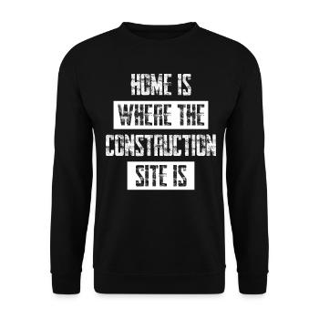 Construction Site Construction Worker - Unisex Pullover - Schwarz - Vorne - Alina (178cm) & Michal (187cm)