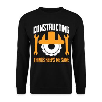 Construction Worker - Unisex Sweatshirt - black - Front - Alina (178cm) & Michal (187cm)