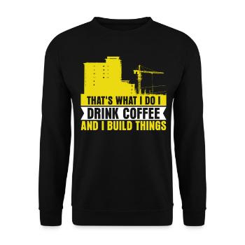 Grue d’ouvrier de la construction - Sweat-shirt Unisexe - noir - Devant - Alina (178cm) & Michal (187cm)