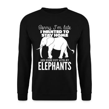 Elephant Joke Elephants - Unisex Pullover - Schwarz - Vorne - Alina (178cm) & Michal (187cm)