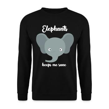 Elephants Cute Elephant - Unisex Sweatshirt - black - Front - Alina (178cm) & Michal (187cm)