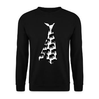 Elephants Tie Elephant - Unisex Pullover - Schwarz - Vorne - Alina (178cm) & Michal (187cm)