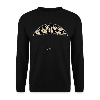 Umbrella with middle fingers Umbrellas - Unisex Sweatshirt - black - Front - Alina (178cm) & Michal (187cm)