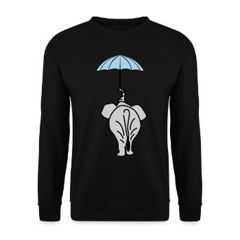 Elephant with Umbrella Elephants - Unisex Sweatshirt - black - Front - Alina (178cm) & Michal (187cm)