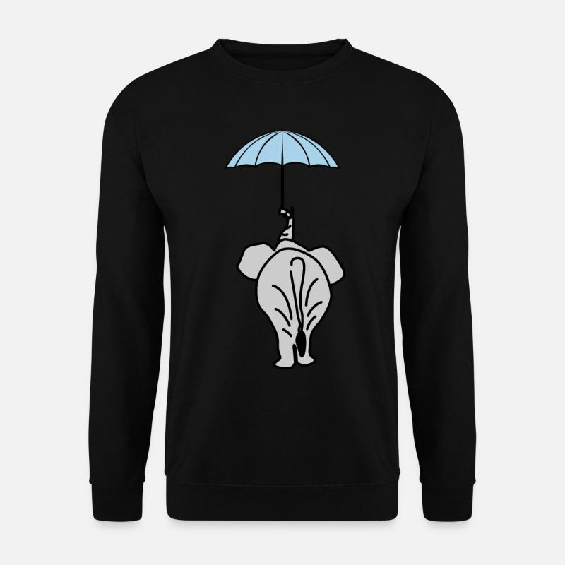 Eléphant avec parapluie Eléphants - Sweat-shirt Unisexe - noir