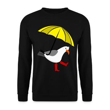 Seagull yellow Umbrella red Rain boots - Unisex Pullover - Schwarz - Vorne - Alina (178cm) & Michal (187cm)
