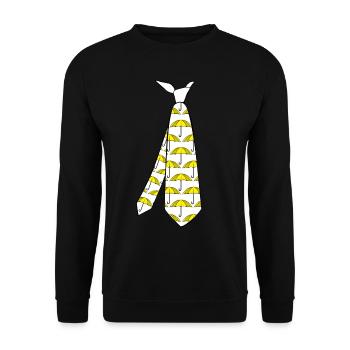 Yellow Umbrella Tie with Umbrellas - Unisex Sweatshirt - black - Front - Alina (178cm) & Michal (187cm)