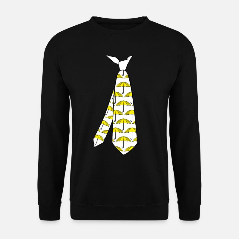 Cravate parapluie jaune avec parapluies - Sweat-shirt Unisexe - noir