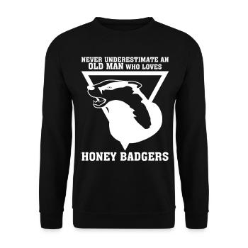 Honey Badgers Joke Honey Badger - Unisex Pullover - Schwarz - Vorne - Alina (178cm) & Michal (187cm)