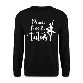 Ballet Dancer with Tutu Ballerina - Unisex Pullover - Schwarz - Vorne - Alina (178cm) & Michal (187cm)