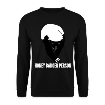 Honey Badgers Grumpy Honey Badger - Unisex Pullover - Schwarz - Vorne - Alina (178cm) & Michal (187cm)