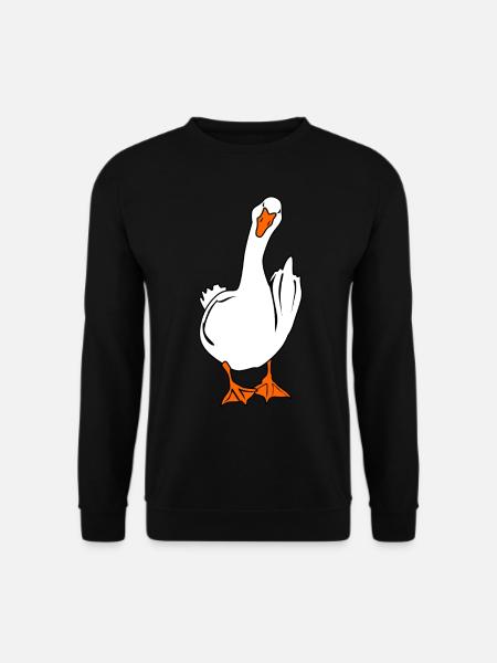 Grumpy Goose Middle Finger Geese - Unisex Pullover - Schwarz