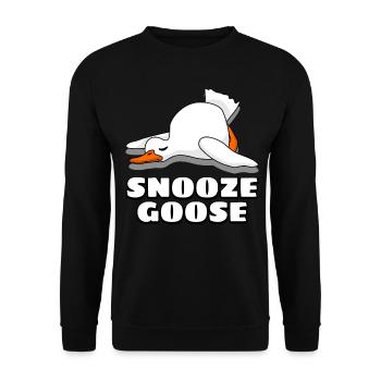 Sleeping Goose Tired Geese - Unisex Pullover - Schwarz - Vorne - Alina (178cm) & Michal (187cm)