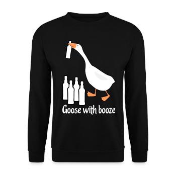 Oie avec oies alcoolisées - Sweat-shirt Unisexe - noir - Devant - Alina (178cm) & Michal (187cm)