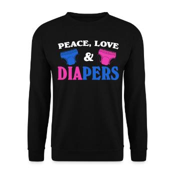 Diapers Pregnancy Announcement Baby - Unisex Sweatshirt - black - Front - Alina (178cm) & Michal (187cm)