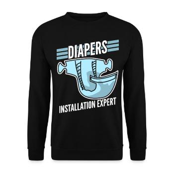 Diapers Baby Babies Parents - Unisex Sweatshirt - black - Front - Alina (178cm) & Michal (187cm)