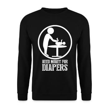 Parents Baby Diapers Pregnancy Diaper - Unisex Sweatshirt - black - Front - Alina (178cm) & Michal (187cm)