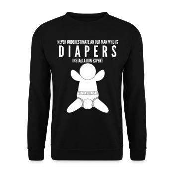 Parents Baby Diapers Pregnancy - Unisex Sweatshirt - black - Front - Alina (178cm) & Michal (187cm)