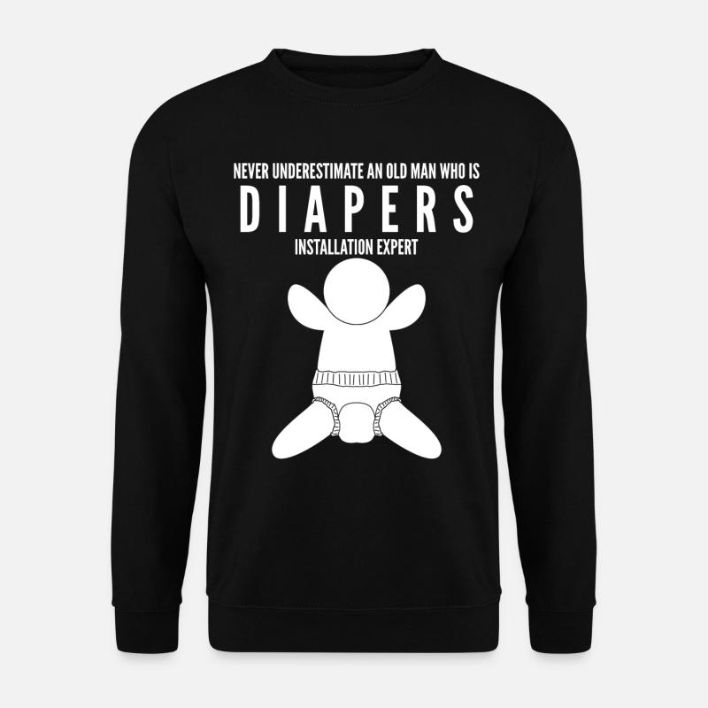 Parents Bébé Couches Grossesse - Sweat-shirt Unisexe - noir