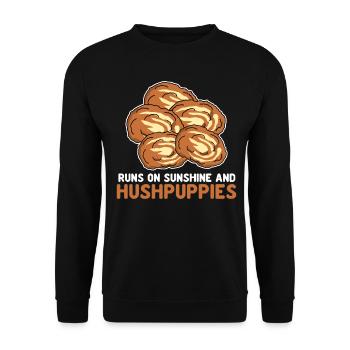 Hush Puppy Joke Hushpuppy Hushpuppies - Unisex Sweatshirt - black - Front - Alina (178cm) & Michal (187cm)