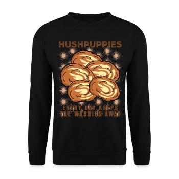 Hush Puppy Hushpuppy Food Hushpuppies - Unisex Sweatshirt - black - Front - Alina (178cm) & Michal (187cm)
