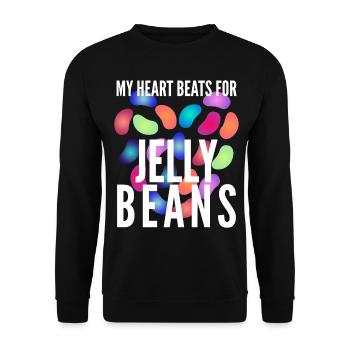 Candy Jelly sweets Jelly Beans Jelly Bean - Unisex Sweatshirt - black - Front - Alina (178cm) & Michal (187cm)