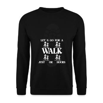 Walking Hike Hiking Walk - Unisex Sweatshirt - black - Front - Alina (178cm) & Michal (187cm)