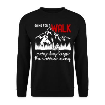 Hiking Walk Walking Outdoor Hike - Unisex Sweatshirt - black - Front - Alina (178cm) & Michal (187cm)