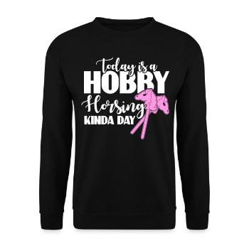 Hobby Horse Hobby Horsing - Unisex Pullover - Schwarz - Vorne - Alina (178cm) & Michal (187cm)