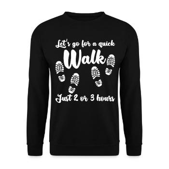 Hiking Outdoor Walk Walking Hike - Unisex Sweatshirt - black - Front - Alina (178cm) & Michal (187cm)