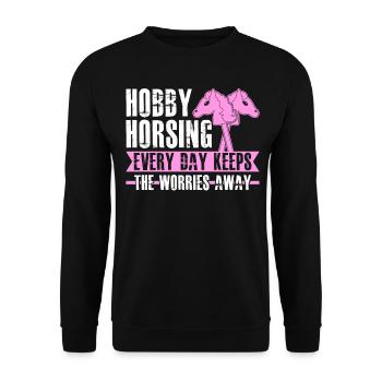 Hobby Horsing - Unisex Pullover - Schwarz - Vorne - Alina (178cm) & Michal (187cm)