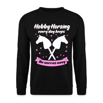 Hobby Horsing with Hobby Horse - Unisex Sweatshirt - black - Front - Alina (178cm) & Michal (187cm)