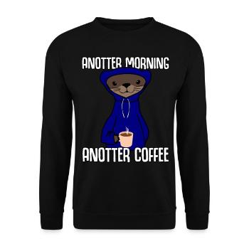 Otter Coffee Sea Otter Anotter Otters - Unisex Sweatshirt - black - Front - Alina (178cm) & Michal (187cm)