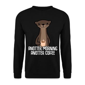 Coffee Sea Otter Anotter Otters - Unisex Sweatshirt - black - Front - Alina (178cm) & Michal (187cm)