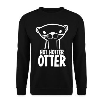 Hotter Otter Otters Sea Otter - Unisex Pullover - Schwarz - Vorne - Alina (178cm) & Michal (187cm)