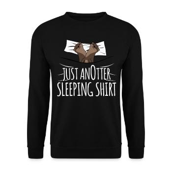 Otter Just AnOtter Sleeping Shirt Otters - Unisex Sweatshirt - black - Front - Alina (178cm) & Michal (187cm)