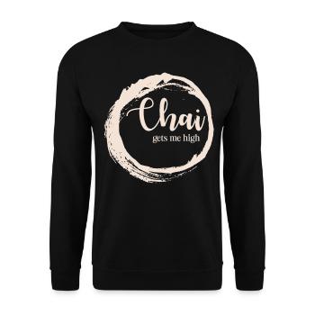 Chai Tea Drinking Chai Latte - Unisex Pullover - Schwarz - Vorne - Alina (178cm) & Michal (187cm)