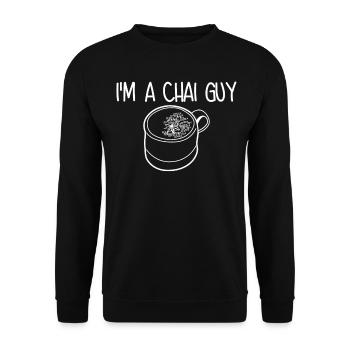 Chai Tea Guy Chai Latte - Unisex Pullover - Schwarz - Vorne - Alina (178cm) & Michal (187cm)