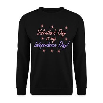 Single Alone Blague solitaire de la Saint-Valentin - Sweat-shirt Unisexe - noir - Devant - Alina (178cm) & Michal (187cm)