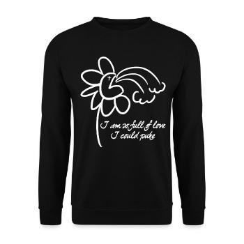 Fleur de vomir de la Saint-Valentin - Sweat-shirt Unisexe - noir - Devant - Alina (178cm) & Michal (187cm)