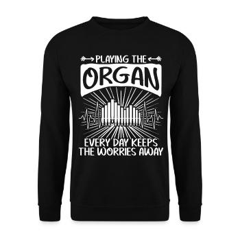 Organist Organ Player Music - Unisex Sweatshirt - black - Front - Alina (178cm) & Michal (187cm)