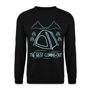 Tent Camping Tents Outdoor Hike Hiking - Unisex Pullover - Schwarz - Vorne - Alina (178cm) & Michal (187cm)