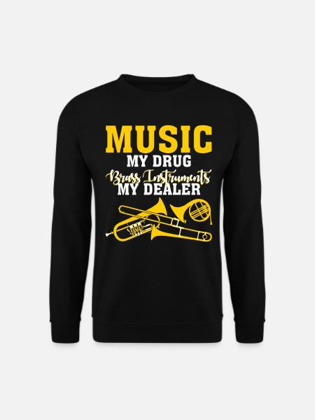 Trompette Cor Français Instrument De Cuivre - Sweat-shirt Unisexe - noir