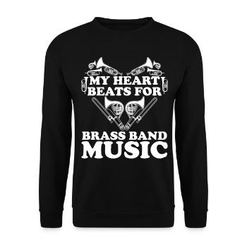 Cor d’harmonie Instrument en laiton coeur - Sweat-shirt Unisexe - noir - Devant - Alina (178cm) & Michal (187cm)
