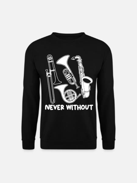 Brass Music French Horn Tuba Trumpet - Unisex Pullover - Schwarz