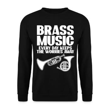 French Horn Trumpet Brass Music - Unisex Sweatshirt - black - Front - Alina (178cm) & Michal (187cm)
